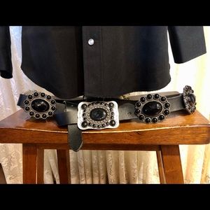 Double D Ranch Wear Black Amarillo Concho Black Belt